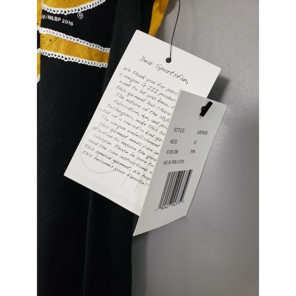 NEW NWT - Pittsburgh Pirates Fashion Tank Medium Med SPARKLY Gill Sports Black - Picture 4 of 6
